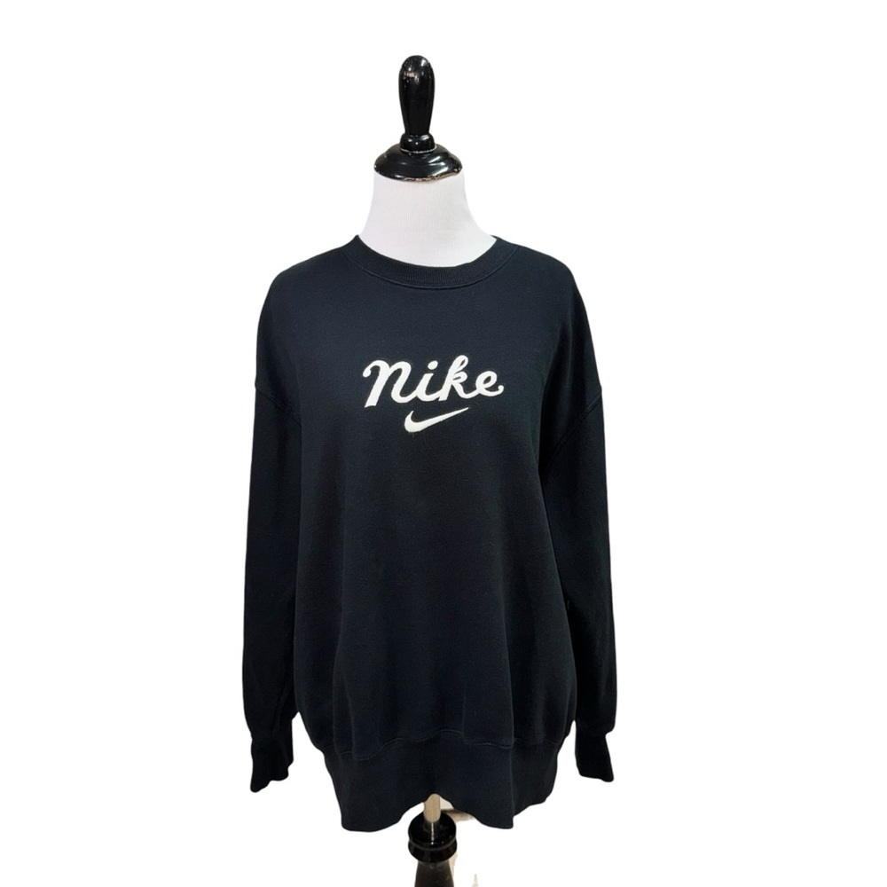 Nike Men's S Small Crewneck Sweater Long Sleeve Fleece Lined Embroidered Logo - Picture 1 of 5
